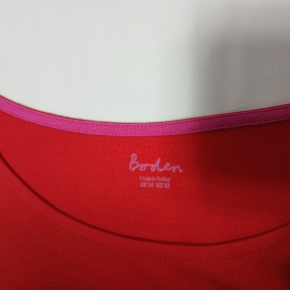 Boden Ladies Crew Neck 3/4 Ruffle Sleeve Top. Size 10 - Picture 8 of 8